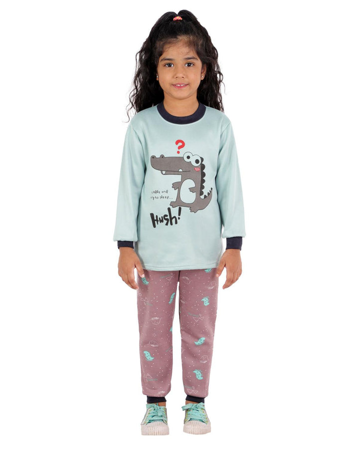 Ahhaaaa Kids Clothing Set Sweatshirt and Pyjama for Baby Girls and Boys Green
