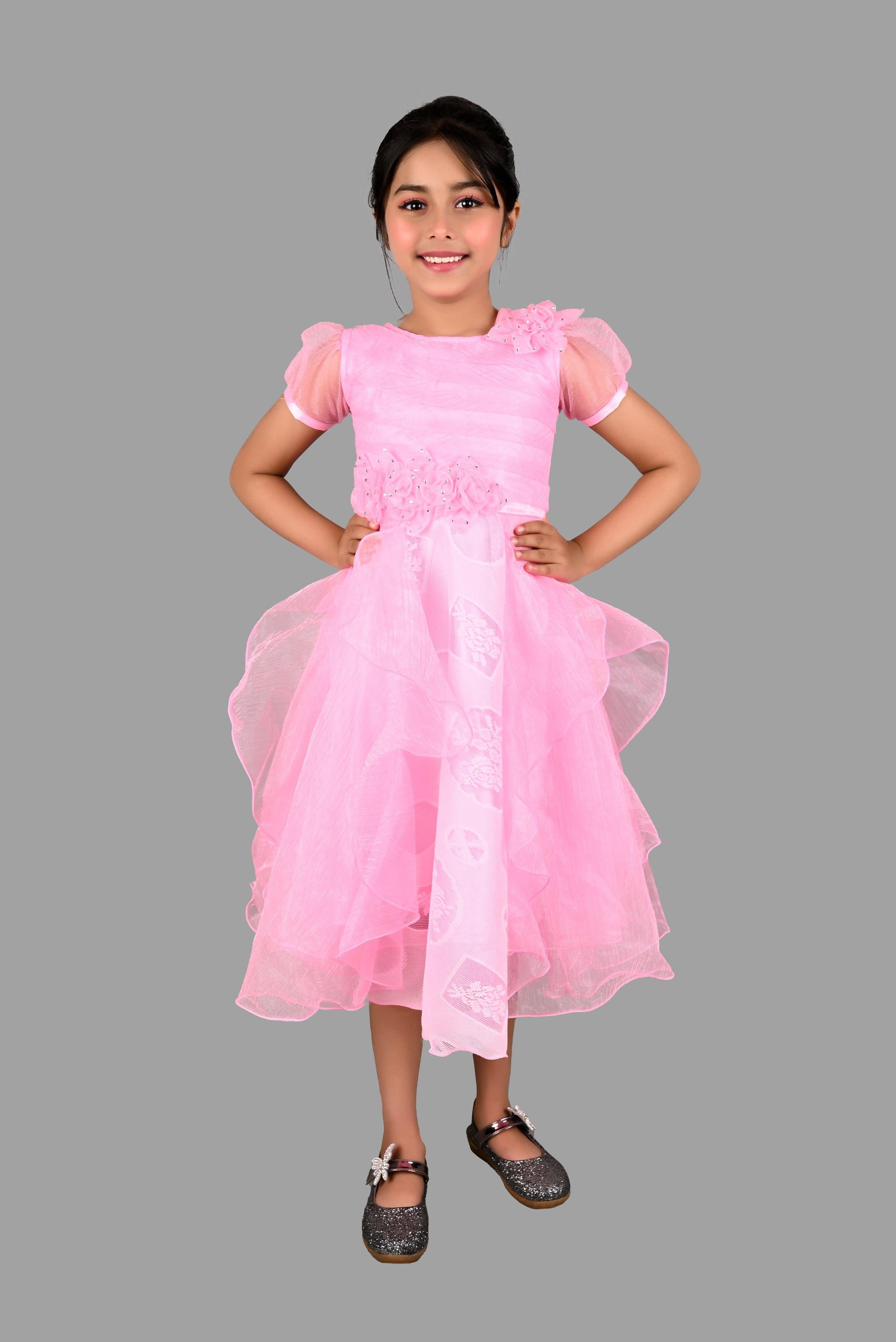 Ahhaaaa Kids Cotton A-Line Maxi Dress/Angel Pari Dress/Christmas Gown