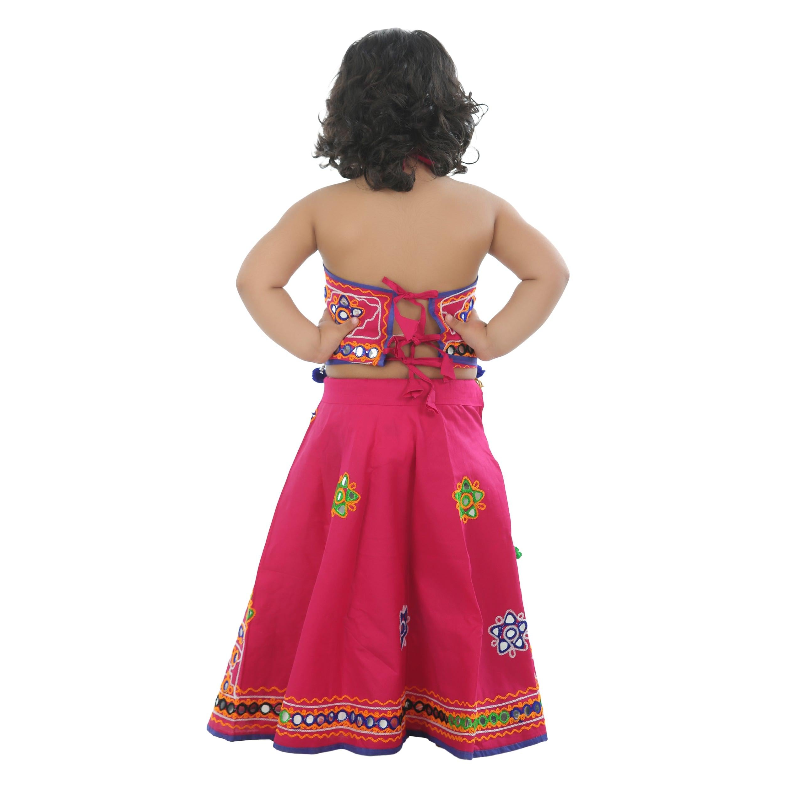 Ahhaaaa Kids Ethnic Cotton Blend Radha Dress Lehenga Choli Chania Choli Set  For Baby Girls freeshipping