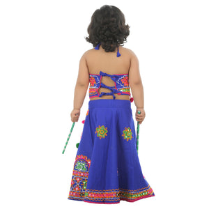 Ahhaaaa Kids Ethnic Cotton Blend Radha Dress Lehenga Choli Chania Choli Set For Baby Girls