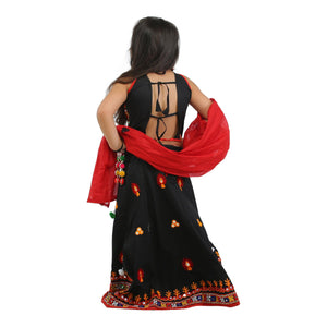 Ahhaaaa Kids Ethnic Cotton Blend Radha Dress Lehenga Choli Chania Choli Set For Baby Girls