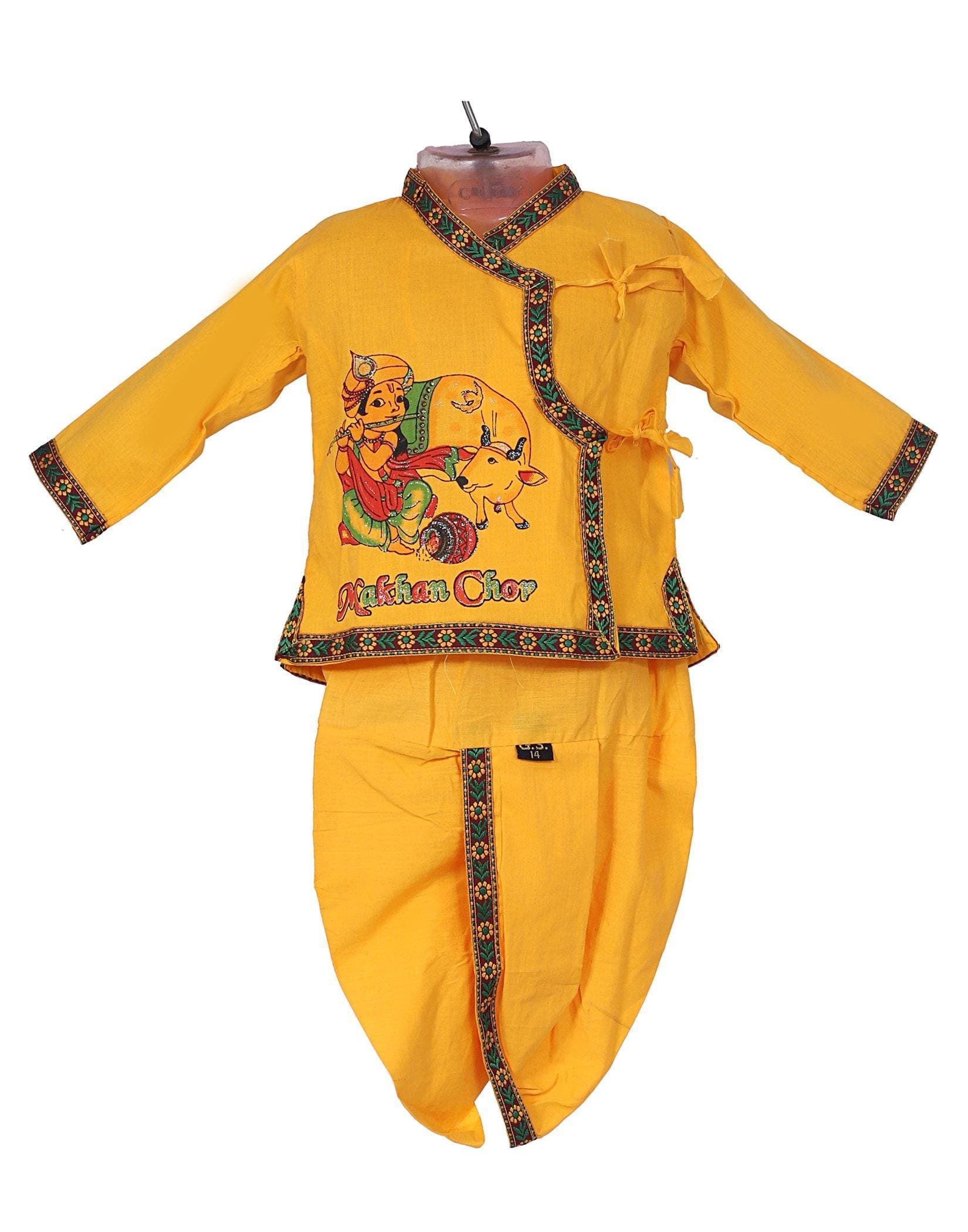 Ahhaaaa Kids Ethnic Krishna Dress Costume Wear For Boys