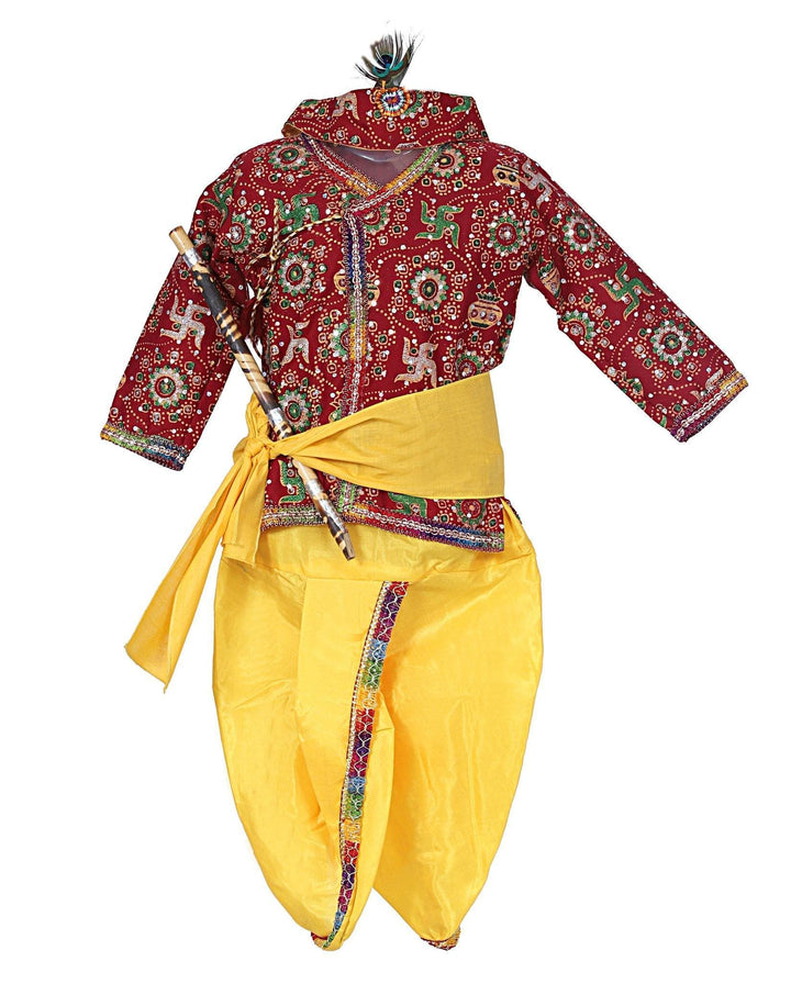Ahhaaaa Kids Ethnic Krishna Dress Costume Wear For Boys