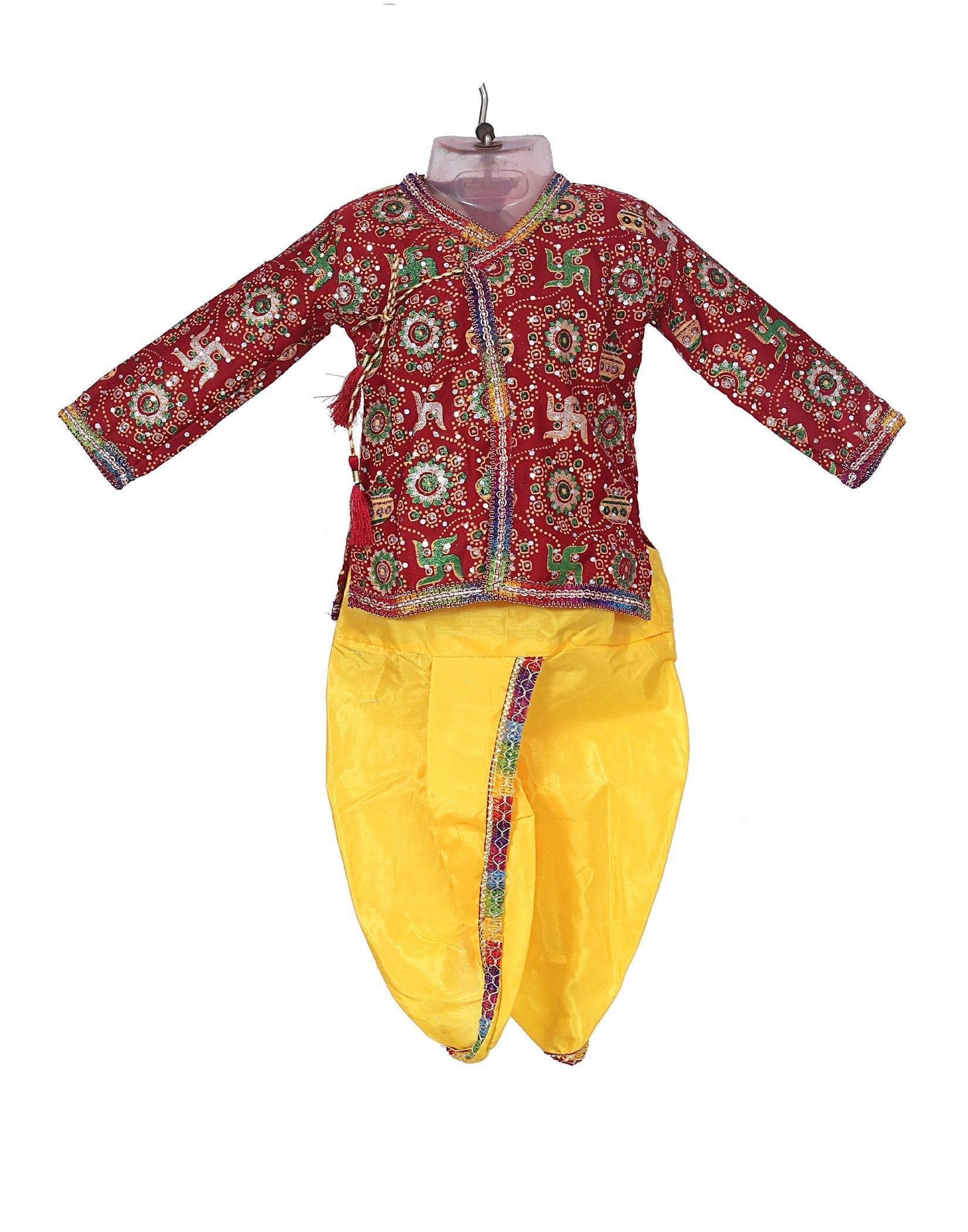 Ahhaaaa Kids Ethnic Krishna Dress Costume Wear For Boys