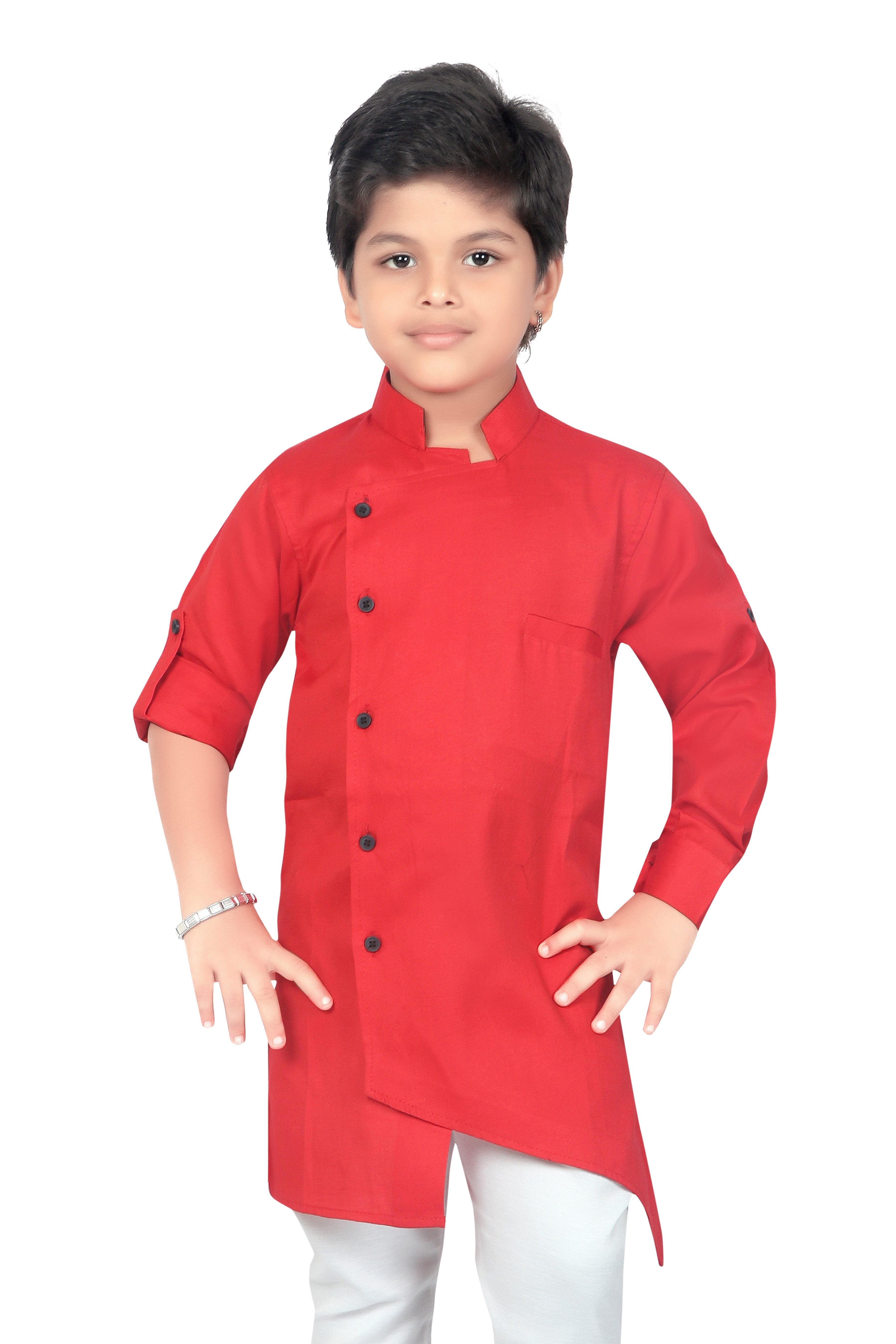 Ahhaaaa Kids Ethnic Wear Indo Western Kurta and Pyjama Set for Boys