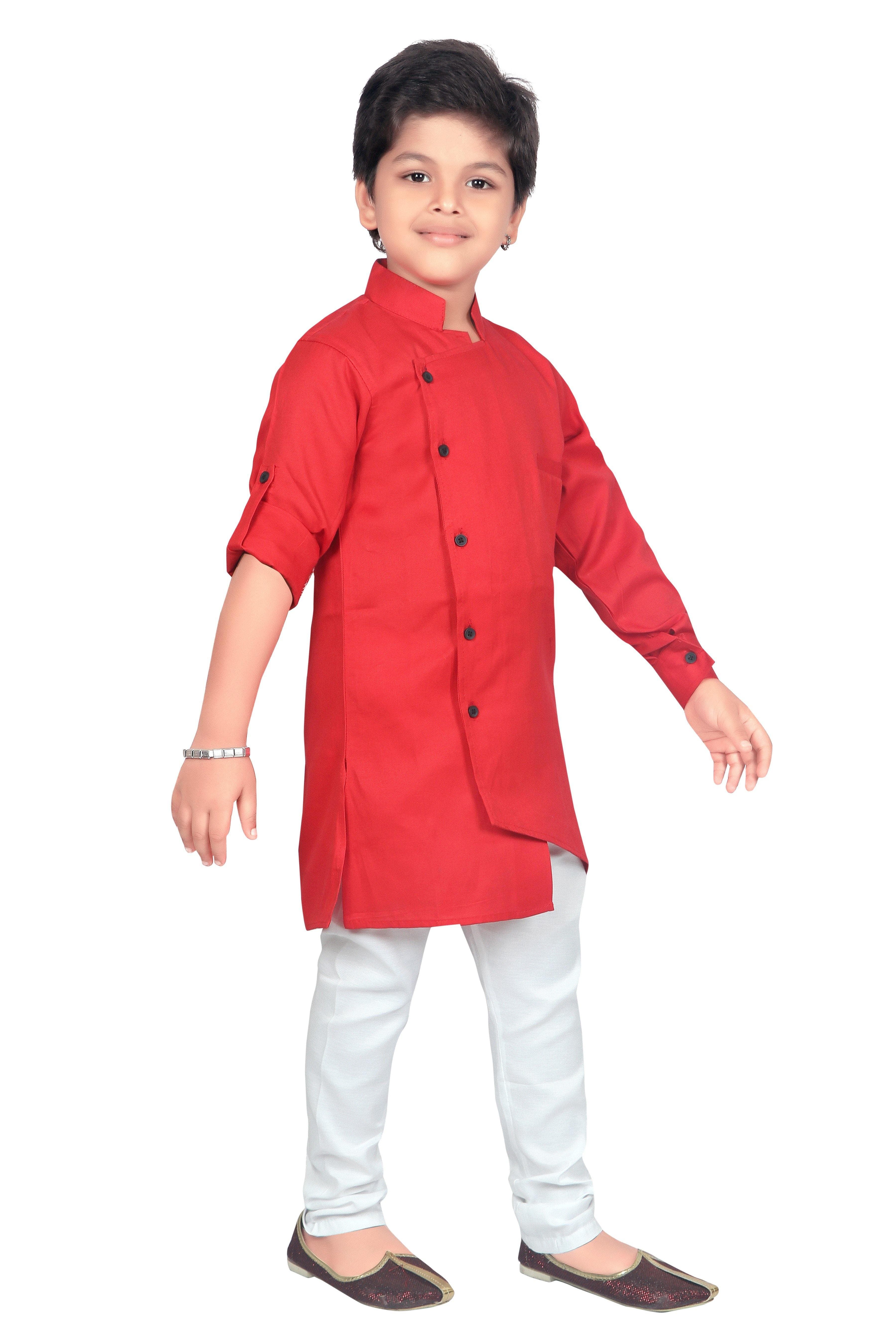 Ahhaaaa Kids Ethnic Wear Indo Western Kurta and Pyjama Set for Boys