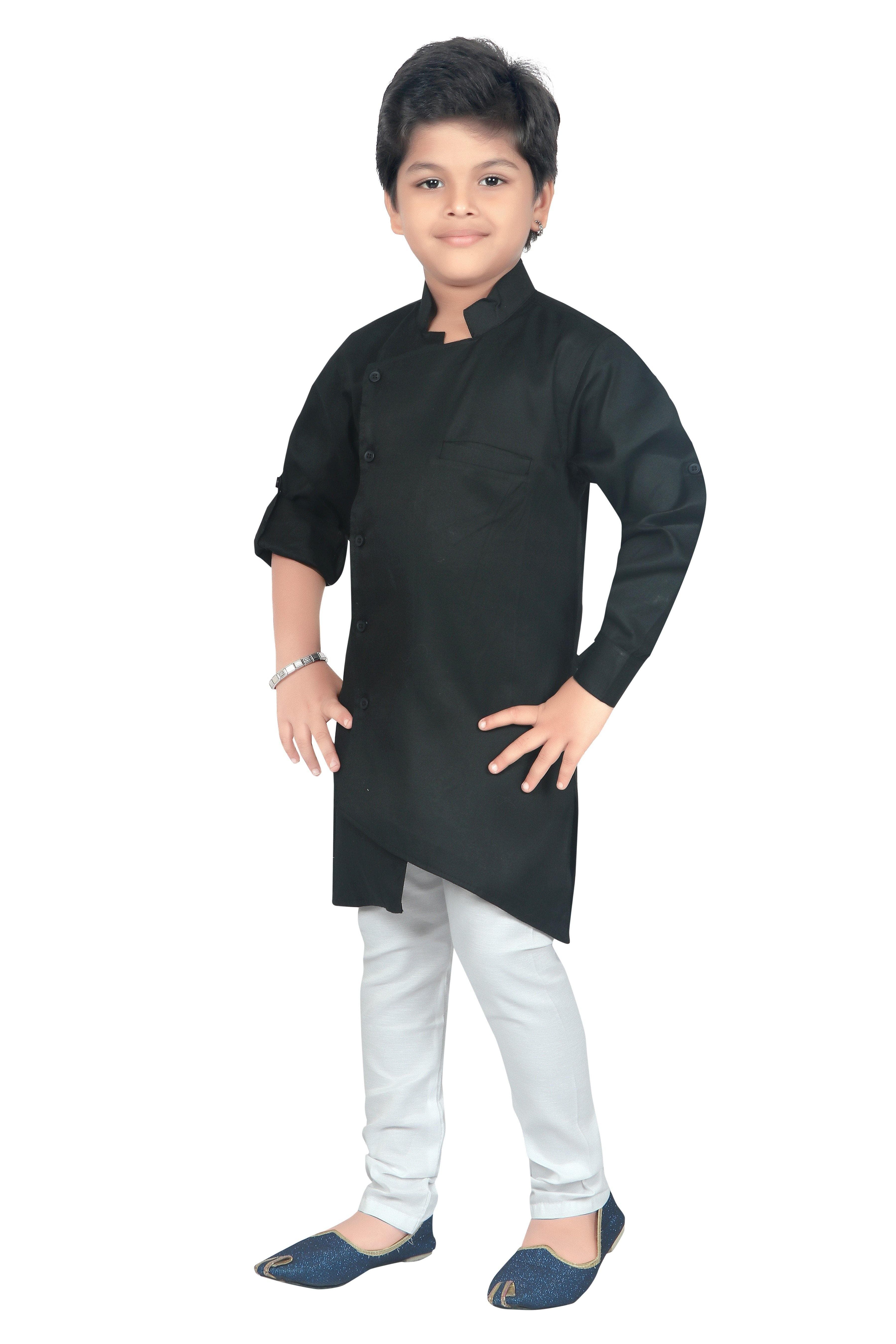 Ahhaaaa Kids Ethnic Wear Indo Western Kurta and Pyjama Set for Boys