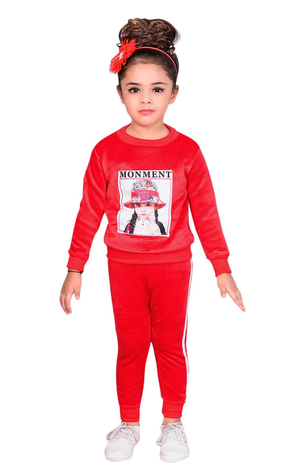 ahhaaaa Kids Winter Wear Top & Bottom Set for Baby Girls and Boy Red