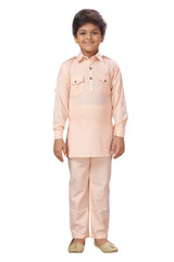 Ahhaaaa Kurta and Payjama (Pathani Suit) For Boys Peach