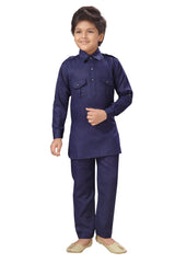Ahhaaaa Kurta and Payjama (Pathani Suit) For Boys Navy
